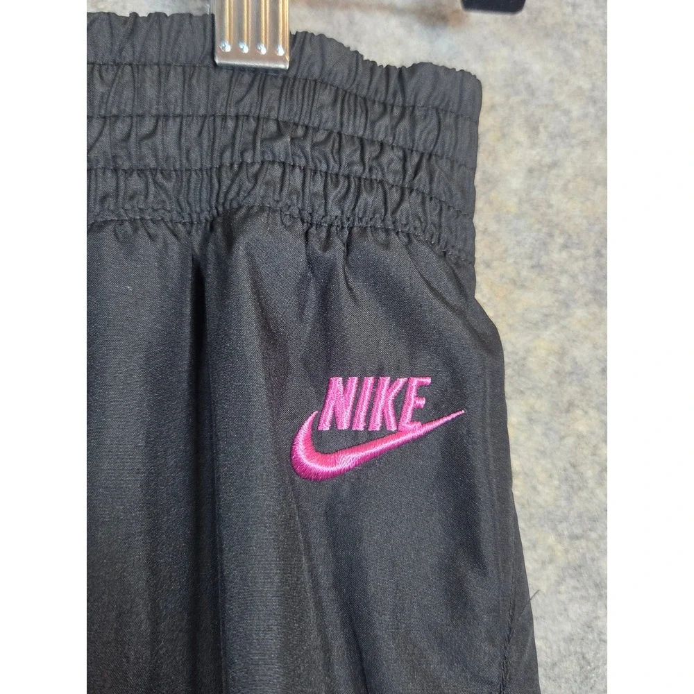 Nike Sportswear Track Pants Black Pink White Stripe Lined Womens Medium 8-10